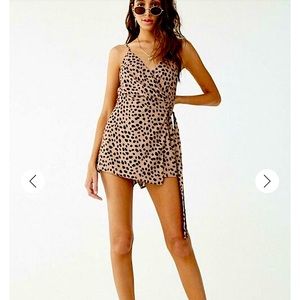 Cheetah Print Wrap-Front Romper